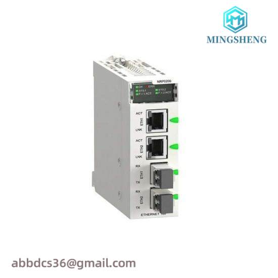 schneider_bmxnrp0200_fiber_converter_module.jpg Schneider Electric BMXNRP0200 Fiber Optic Converter Module - Extended PLC Communication
